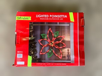 Prelit Holiday Poinsettia For Indoor/outdoor Use Lot Of 2