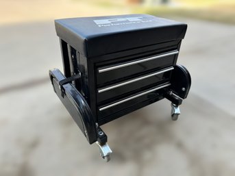 Performance Tool Rolling Toolbox With A Mechanic Seat.