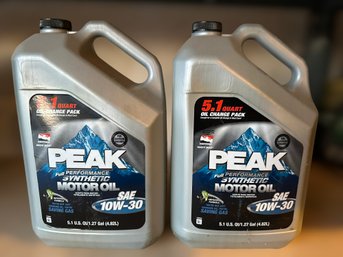 Peak Performance, Synthetic Motor Oil 5.1 Quart 10W-30 - Lot Of 2