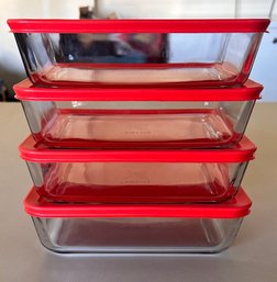 Pyrex Glass Bakeware And Food Storage Containers - Lot Of 5