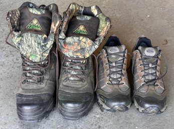 Rocky Genuine Leather Camo Boots And Oboz Waterproof Insulated Hiking Shoes