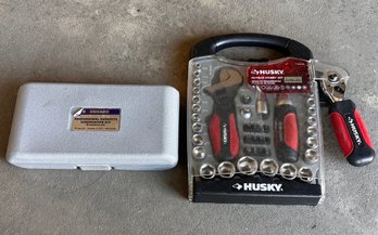 Husky 45 Piece Stubby Socket And Wrench Set And Bit Kit With Hand Drive