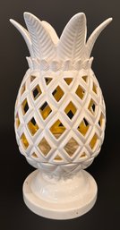 White Boho Pineapple 3 Wick Candle Holder