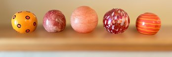 Lovely Decortive Glass Spheres - Lot Of 5