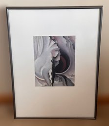 Georgia O'keefe  Black Iris Wall Print In A Thin Charcoal Frame