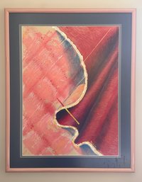 Unique Abstract Wall Are In A Light Pink Thin Frame