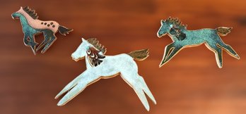 Unique Glazed Clay Horse Decor