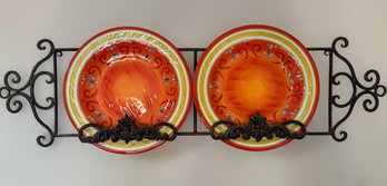 Tuscan Style Passila Pier 1 Import's Decorative Plates And Iron Display