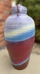 Stunning Hand Crafted Multi-color Glazed Pottery Vase