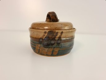 Uniquely Designed Pottery Bowl W/ Lid