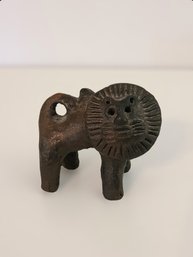 Vintage Lion Figurine Shaped From Clay