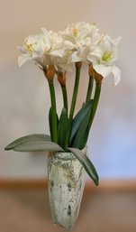 Lovely Artificial Amaryllis In A Distressed Vase