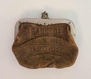 Vintage Mid-Century Bank Of Yazoo City Coin Clutch