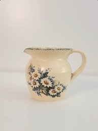 Stunning Casey Pottery Pitcher W/ Daisy Flowers Made In Marshall, Texas