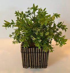 Stunning Faux Leaf Berry Plant In A Unique Twig Vase