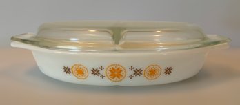 Pyrex Town And Country Divided 1.5qt Casserole Dish