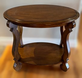 Beautiful Solid Wood Side Table With A Storage Shelf
