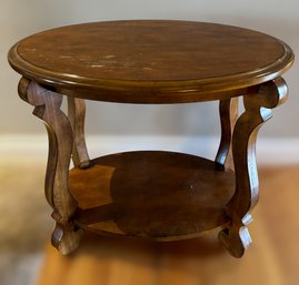 Traditional Solid Wood Side Table With A Storage Shelf