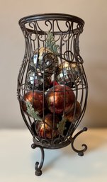 Decorative Iron Cage Vase With Beautiful Sphere Balls