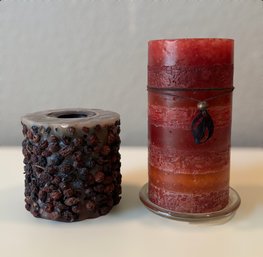 Beautifully Unique Decorative Candles - Lot Of 2