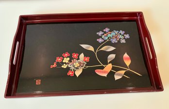 Gorgeous Vintage Japanese Floral Serving Tray