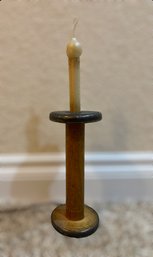 Vintage Industrial Spool Candle Lamp