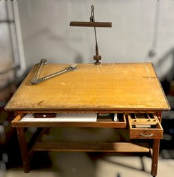 Vintage Industrial Drafting Work Table