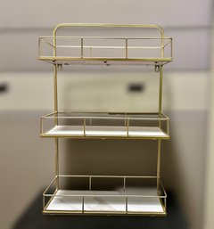 Charming Golden 3 Tiered Shelving Unit