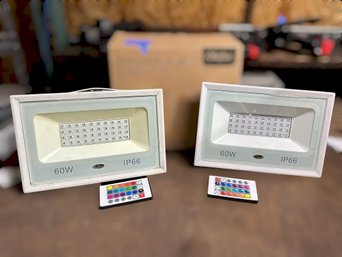 Olafus 60W Multi Colored LED Flood Lights - Lot Of 2 Box -1 Of 2