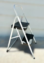 Vintage White And Black Cosco Step Ladder With Handle