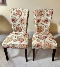 Pier 1 Imports  Adelaide Chairs With Jacobean-Ochre Pattern