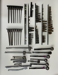 Large Collection Of Ratchets, Long Bit Hex Key /Wrenches And Large Bit Set