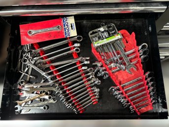 Amazing Assortment Of Wrenches With 2 Red Wrench Organizers