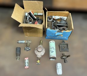 Large Assortment Of Gas Valves, Regulator And Plumbing Parts