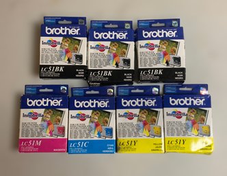 Brother Innobella LC51BK, LC51M, LC51C And LC51Y Cartridge Replacements - Lot Of 7