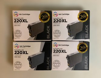 LD Ink Cartridge 220 XL Black Ink Cartridge Replacements  - Lot Of 4