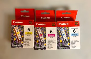 Canon 6 Ink Cartridge Replacements In Cyan, Magenta And Yellow