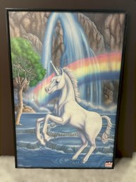 Mystical Rainbow Unicorn Poster In A Custom Frame