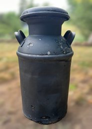 Vintage Black Raw Milk Can