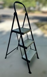 3 Step Foldable Utility Step Stool With Support Bar