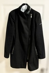 Stunning Calvin Klein Black Insulated Side Zip Jacket  With Attachable Hood