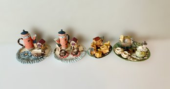 Darling Assortment Of Miniature Tea Sets Featuring 2 Lighthouse Themed, And 2 Noah's Arc Themed