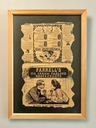 Vintage Farrell's Ice Cream Parlor Restaurants Magazine Clip In A Custom Frame