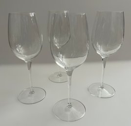 Beautiful Luigi Bormioli Clear Crystal Wine Glasses - Lot  Of 4