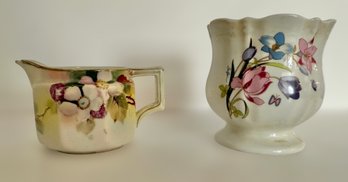 Vintage Floral Milk Pour And Decorative Floral Vase