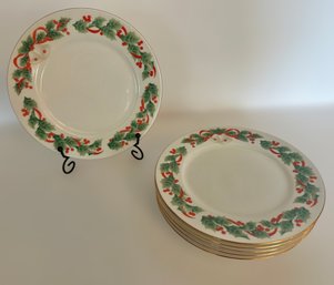 Sango Noel Holiday Poinsettia China Dinner Plate Collection- Lot Of 6