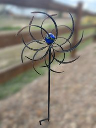 Beautiful Decorative Garden Wind Spinner With Blue Sphere