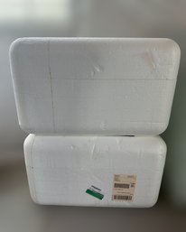 Oversized Styrofoam Cooler Ice Chest Box - Lot Of 2