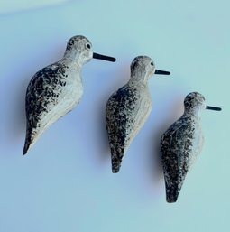 Beautiful Collection Of Hand Carved Wood Sanderling Birds By Artist WEK