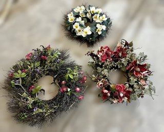 Lovely Collection Of Floral Wreaths Featuring A Magnolia Wreath,  A Spring Greenery Wreath And Floral Wreath